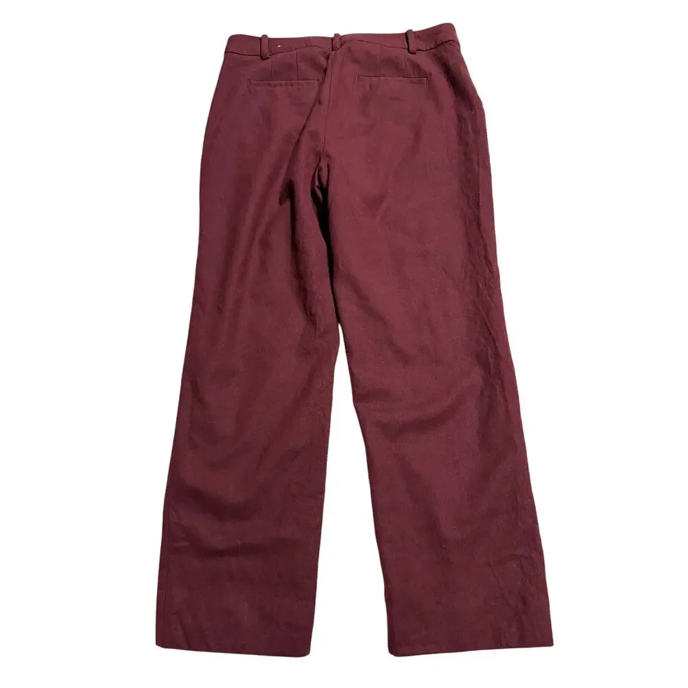 Talbots Dress Pants Trousers Wool Womens Size 6 Red Italian Lined Office Career